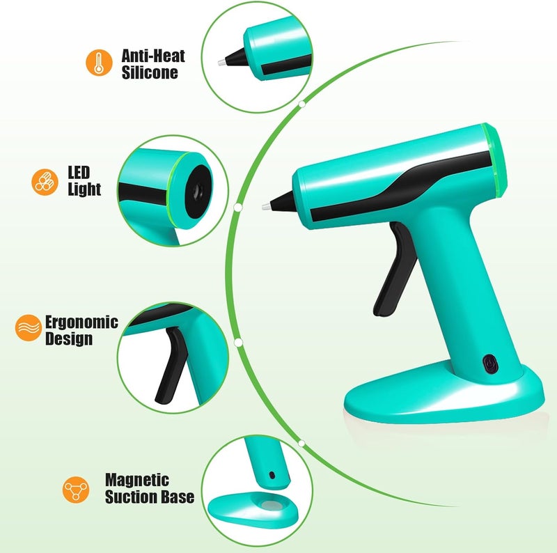 MONVICT Smart Power-Off Cordless Hot Glue Gun, Mini Glue Gun Kit with 2.2A Battery, Storage Bag, 40 Pcs Glue Sticks, 10 Pcs Craft Sticks, USB-C Rechargeable Hot Melt Glue Gun for DIY Craft Gift - Image 5